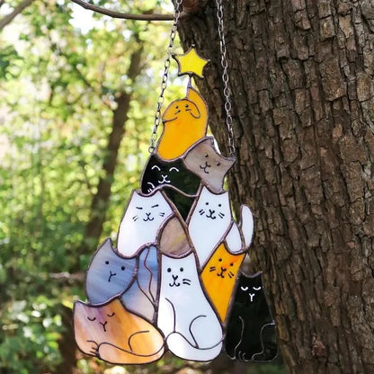🎄Early Sale-50% OFF😻Cat Christmas Tree Suncatcher Ornament