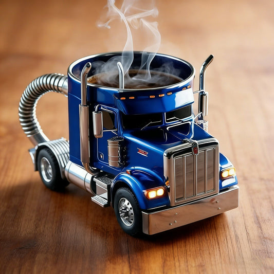 TENMEILIT Semi-Truck Shaped Coffee Mug | Durable Handcrafted Resin Trucker Gift